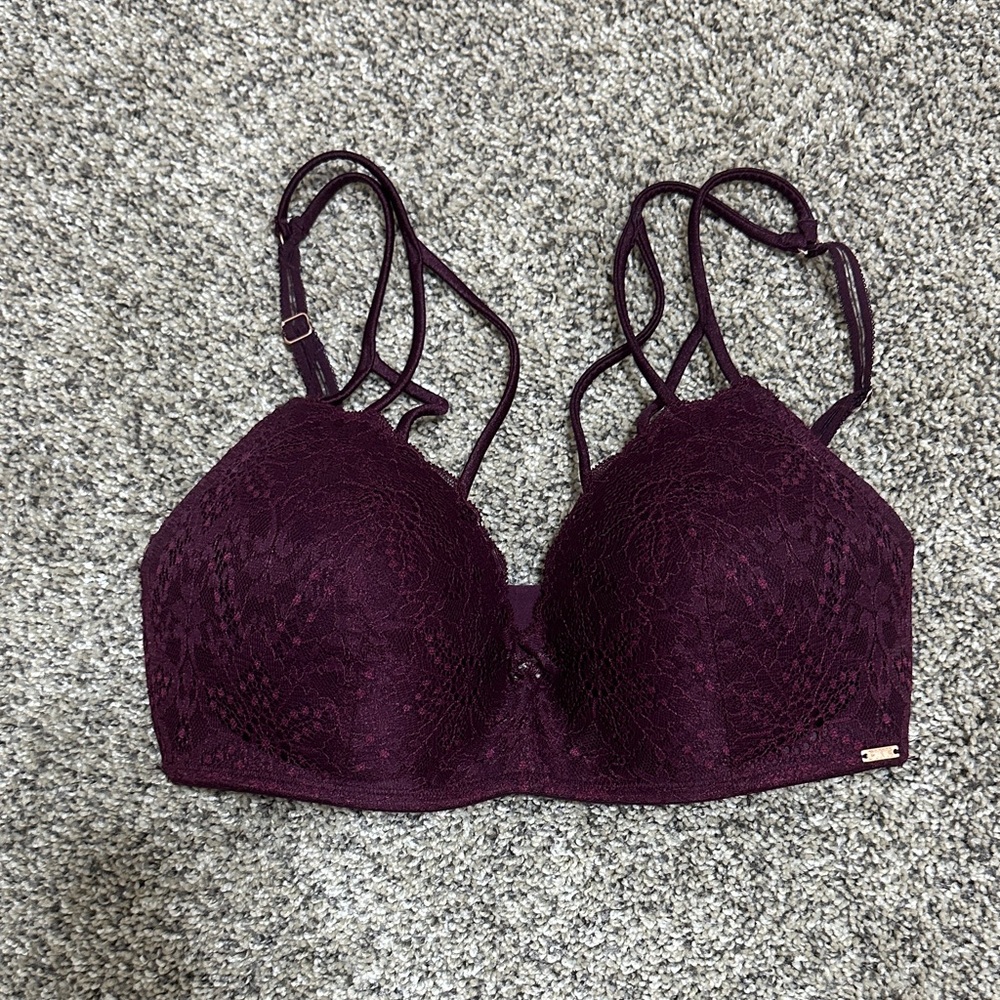 PINK Victoria's Secret Lace Bra - Burgundy
